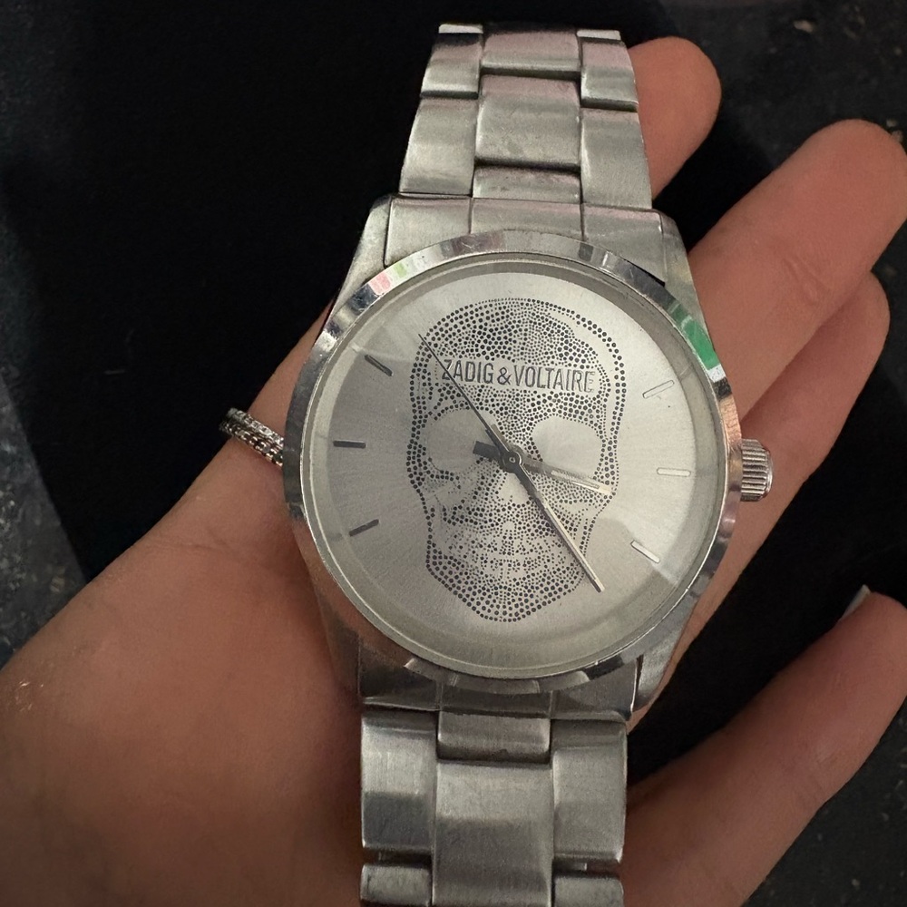 Zadig & Voltaire Metallic Skull Watch